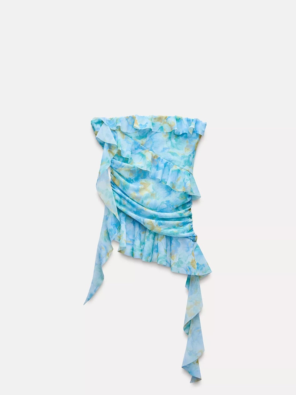 Zara printed tulle bandeau top